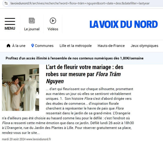 L’art de fleurir votre mariage : des robes sur mesure par Flora Trâm Nguyen